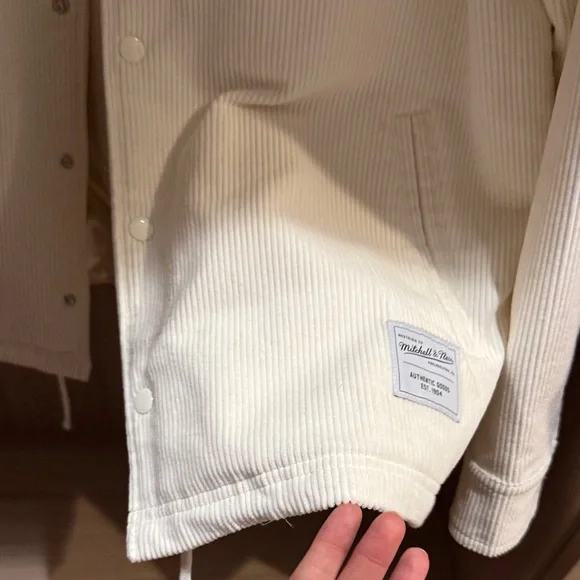 Mitchell & Ness nwot NY Yankees Cream Corduroy Jacket with large - Picture 5 of 8